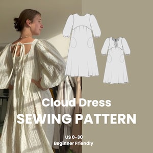 Cloud Dress PDF Sewing Pattern | Beginner Friendly | Size inclusive 0-30 | Detailed Instructions