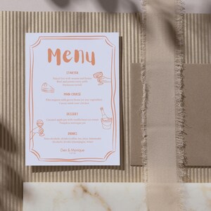 Personalizowane Menu Weselne | Eleganckie Pobieranie Cyfrowe na Wesela i Wydarzenia Specjalne. Maximalist Beige Menu. Maximalist