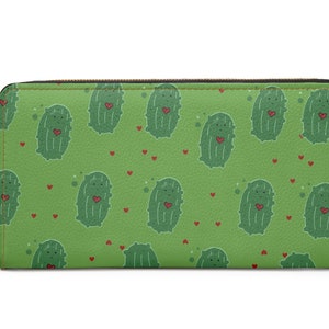 Linda cartera de pepinillo ~ Cuaderno de bolsillo Kawaii / Titular de tarjeta divertida / Idea de regalo