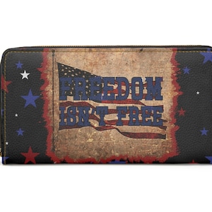 Cartera para mujer Freedom~Vegan/America Pocketbook/Estrellas y rayas/Idea de regalo