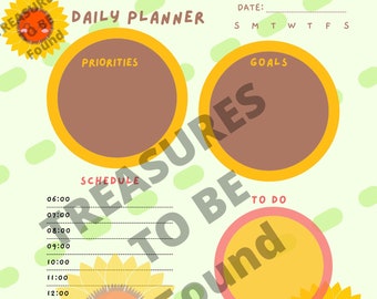 Printable Kawaii Sunflower Planner~Printable Log Page|DIY Agenda|Kawaii Agenda|Printable Daily Log|Make Your Own|Instant Download