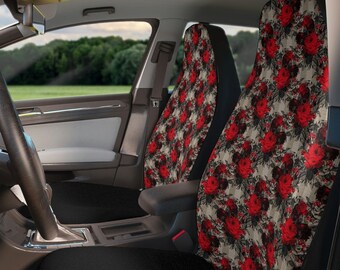 Gothic Rose Car Seat Covers~Goth Seat Protectors|Rose Decor|Vehicle Supply