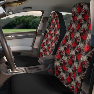 Gothic Rose Car Seat Covers~Goth Seat Protectors|Rose Decor|Vehicle Supply