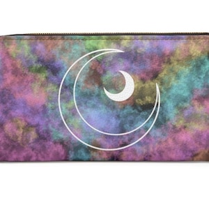 Kawaii Goth Mond Reißverschluss Geldbörse~Pastell|Süß|Wiccan|Vegan Frauen Taschenbuch