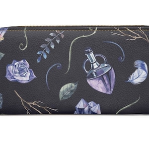 Witch Zipper Wallet~Magical|Potions|Nature Womens Wallet|Gift idea