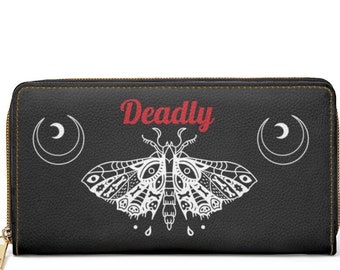 Black Gothic Deadly Moon Zipper Wallet