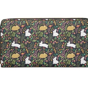 Cartera con cremallera de conejito Kawaii ~ Accesorios Cottagecore/Libreta de bolsillo de conejo/Linda idea de regalo