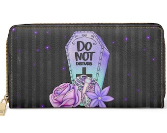 Spooky Coffin Zipper Wallet~goth|Pastel|Floral Womens Pocketbook|Gift Idea