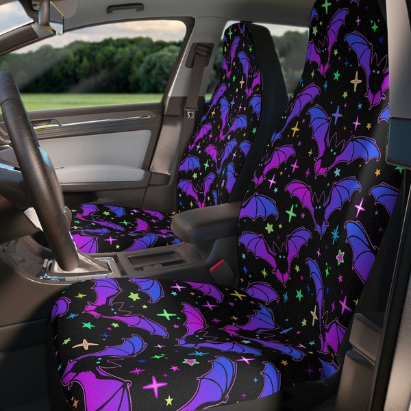Neon Bat Seat Covers~Goth Car Accessories|Spooky Decor|Cute Gift Ideas