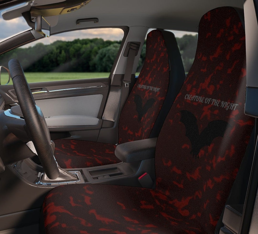Gothic Red Blood Bat Car Seat Covers~Creatures|Car Decor|Spooky|Night Life|Bat Car Accessories