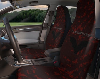Gothic Red Blood Bat Car Seat Covers~Creatures|Car Decor|Spooky|Night Life|Bat Car Accessories