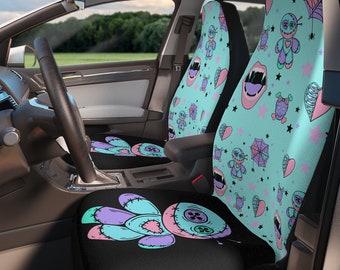 Cute Voodoo Car Seat Covers~2 Pack|Car Accessories|Pastel Goth|Kawaii|Unique Car Decor|Gift Idea