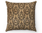 Gothic Vintage Style Black Widow Spun Polyester Square Pillow