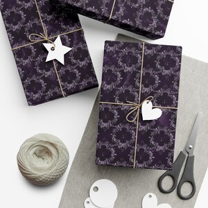 Papel de regalo de arañas para Halloween ~ Estilo vintage/gótico/terrorífico / Ideal para cumpleaños, ocasiones especiales y fiestas imagen 8