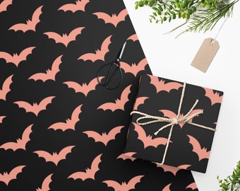 Gothic Bat Wrapping Paper~ pink black Paper|Kawaii Goth Gift Wrap|Birthday Gift|Anniversary Gift|Bat Gift Wrap|Special Occasion Gift
