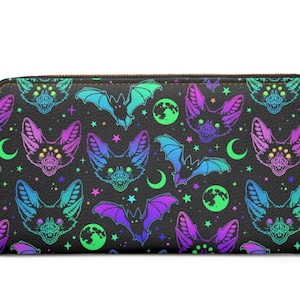 Gothic Fledermaus Reißverschluss Geldbörse -Halloween|Alternative Fashion| Einzigartige Geschenke|Für den täglichen Gebrauch