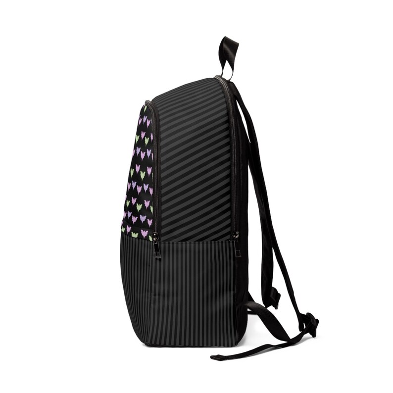 Gender Neutral Backpack Kawaii Goth Bat Backpack~unisex Fabric Backpack With Pin Stripes|pastel ...