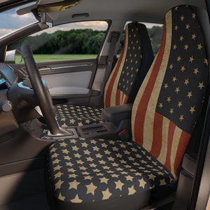 Rustic American Flag Car Seat Covers~America|Stars And Stripes|Freedom|Country|Car Accessories