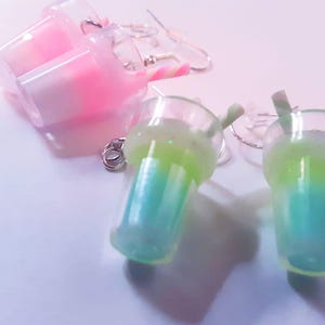 Milkshake Dangle Earrings~Peirced Ears|Drop|Food Jewelry|Gift Idea