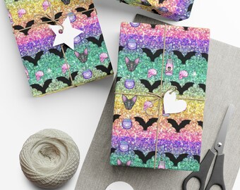 Gothic Rainbow Sphinx Cat Wrapping Paper
