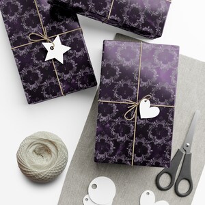 Papel de regalo de arañas para Halloween ~ Estilo vintage/gótico/terrorífico / Ideal para cumpleaños, ocasiones especiales y fiestas imagen 7