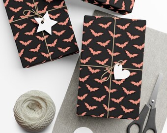 Gothic Bat Wrapping Paper~ pink and black