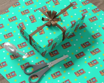 80s Gameboy Color Wrapping Paper~Gaming|Retro|Vibrant|Birthday|Special Occasion| Party Supplies