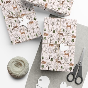 Kawaii Winter Deer Wrapping Paper~Unisex Gift Paper|Cute|Birthday|Special Occasion|Party Supplies