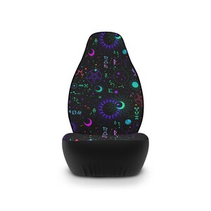Sun Symbol Car Seat Covers~Black Seat Protector|Goth Car Accessories|Fun|Unique Gift image 3