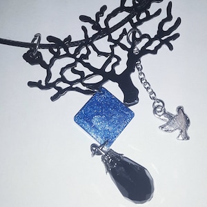 One Gothic Tear Necklace~Leather Clasp|Goth Accessories|Jewelry|Gift Idea