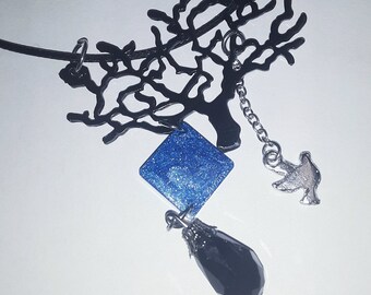One Gothic Tear Necklace~Leather Clasp|Goth Accessories|Jewelry|Gift Idea