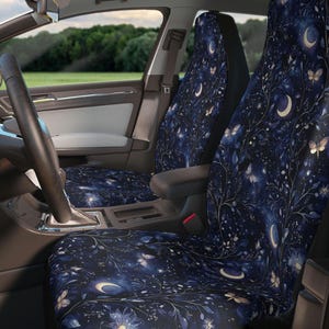 Celestial Car Seat Covers~Moon and Star Print|Floral Design| Car Accessories|Gift for Car Lovers| Boho Style