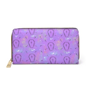 Cartera con cremallera de ataúd pastel ~ Cartera de mujer gótica / Ideas de regalos para niñas / espeluznante / Espeluznante