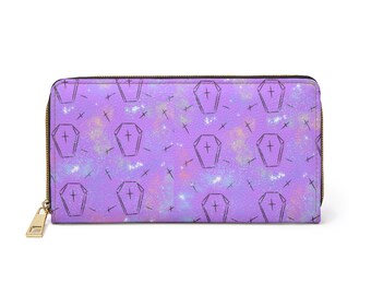 Pastel Coffin Zipper Wallet~Goth Womens Pocketbook|Girl gift ideas|spooky|Creepy