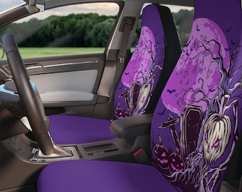 Spooky Night Car Seat Covers~Pumpkin|Creepy|Halloween|Goth|Car Accessories
