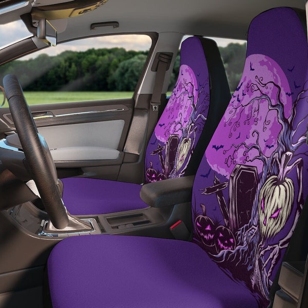 Spooky Night Car Seat Covers~Pumpkin|Creepy|Halloween|Goth|Car Accessories