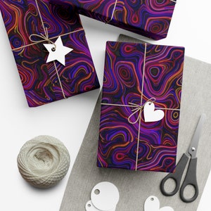 Papel de embrulho retrô Swirl ~ Papel de aniversário | Ocasião especial | Feriados | Artigos para festas