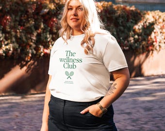 Wellness Club T-Shirt | Pilates Aesthetic Tee | Minimal Fitness Shirt | Clean Club Style Top |