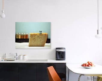 Food Photograph. The Big Cheese. Italian Parmesan / Parmigiano Reggiano. Kitchen, Home Decor. Various Sizes / Metallic Photo /Aluminum Mount