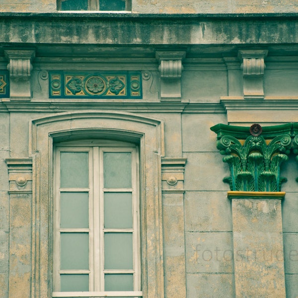 Avignon, Southern France Photograph. Green Columns, Architecture. - 8x12