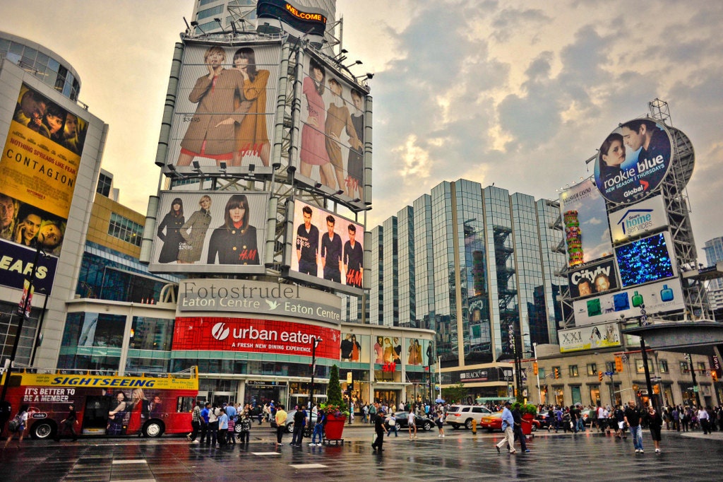 Toronto Fine Art Dundas Square in Downtown Toronto 8x12