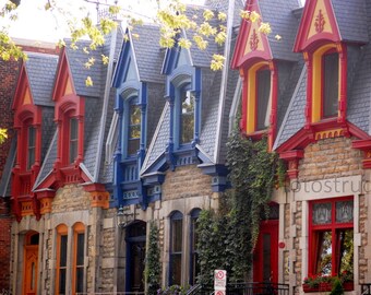 Montreal, Quebec Photograph. Rowhouses. 8x12