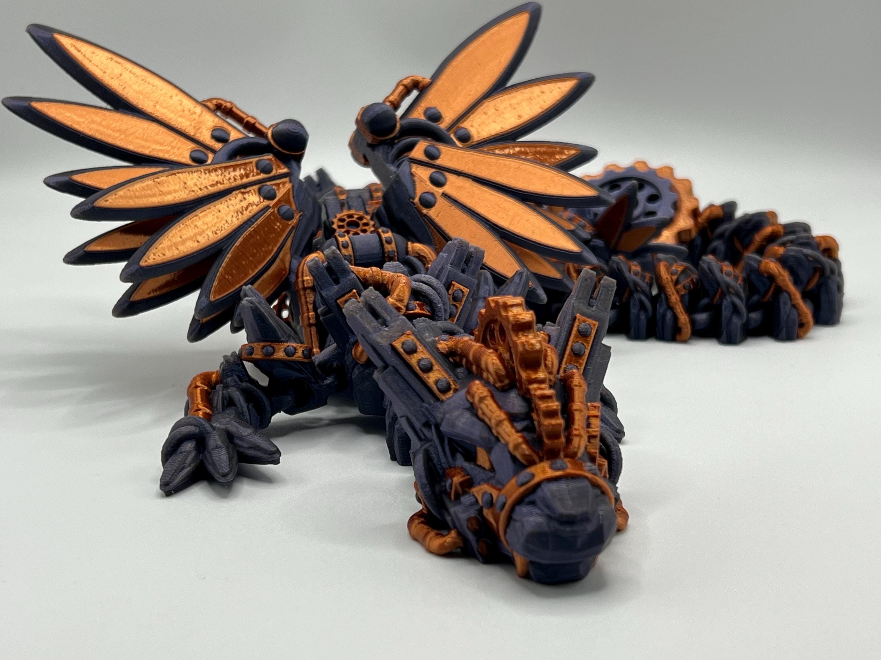 Steampunk Articulating Large Dragon, Fidget and Sensory Toy