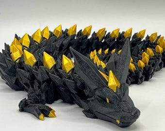 Crystal Dragon- Articulating Large Dragon Multicolored  Fidget Sensory Stress Reliever anxiety