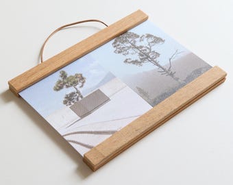 Picture ledge teak wood poster ledge magnetic 21 cm / in DIN A4 format – teak wood decoration wall decoration pictures