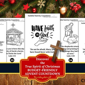 Printable Christmas Advent Calendar for Kids | Fun Budget-Friendly | Coloring Christmas Devotional Christian Countdown | Homeschool Activity