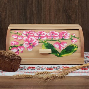 Wooden Bread Box, Vintage Bread Box, Rustic Bread Bin, Large Bread Storage, Natural Wood Box, Kitchen Organizer, Wooden Kitchen Decor