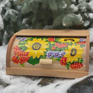 Large Wooden Bread Box, Vintage Bread Box, Rustic Bread Bin, Bread Storage, Natural Wood Box, Kitchen Organizer, Wooden Kitchen Decor