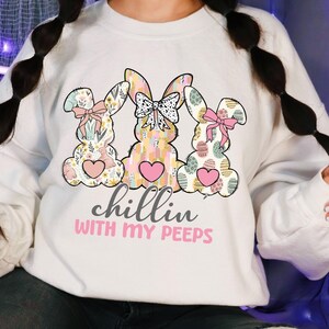 Happy Easter SweatShirt, Watercolor Bunny Shirt, Colorful Rabbit SweatShirt, Easter Day Hoodie, Easter Rabbit Sweater, Bunny Coquette Hoodie
