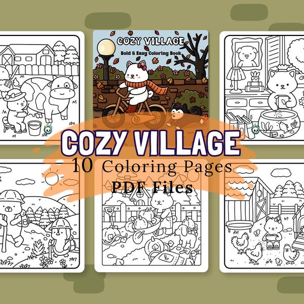 Fall Coloring Pages: Cozy Hygge Kawaii Designs (PDF Download)
